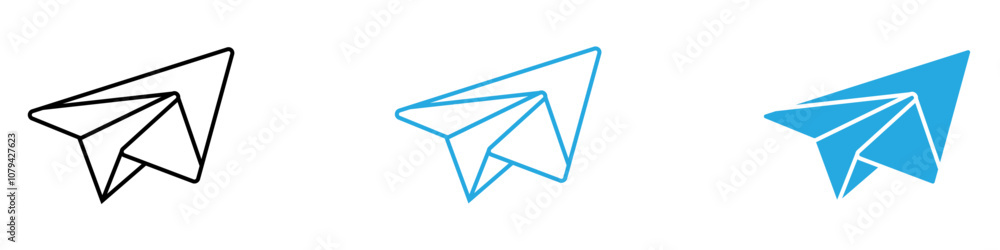 Send Icon Set Vector illustration in black Send Icon Set Vector illustration in black