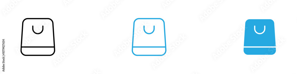 Shopping Bag Icon Set Vector illustration in black Shopping Bag Icon Set Vector illustration in black