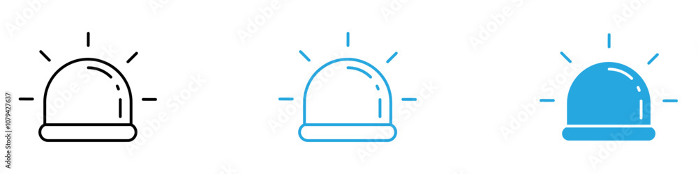 Siren Icon Set Vector illustration in black Siren Icon Set Vector illustration in black