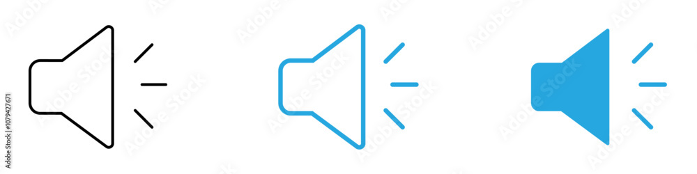 Speaker Icon Set Vector illustration in black Speaker Icon Set Vector illustration in black