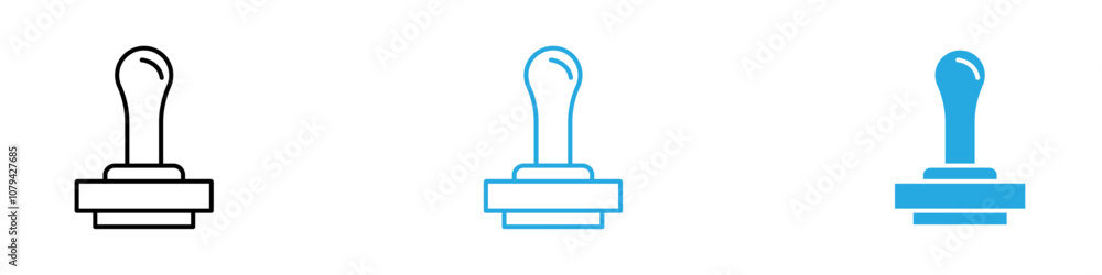 Stamp Icon Set Vector illustration in black Stamp Icon Set Vector illustration in black