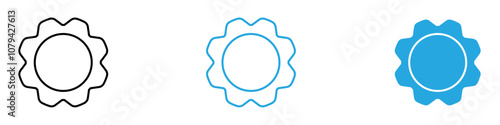 Settings Button Icon Set Vector illustration in black
