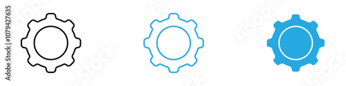 Settings Icon Set Vector illustration in black