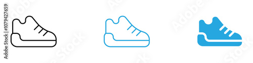 Sneaker Icon Set Vector illustration in black