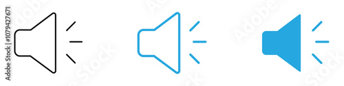 Speaker Icon Set Vector illustration in black