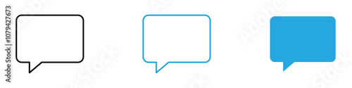 Speech Bubble Icon Set Vector illustration in black