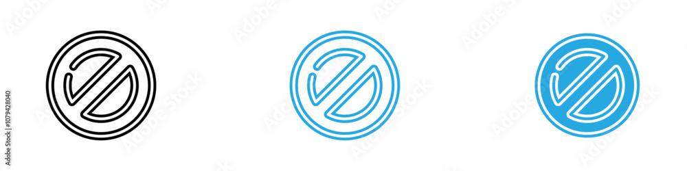 Blocked Icon Set Vector illustration in black Blocked Icon Set Vector illustration in black