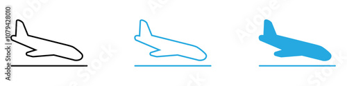 Arrival Icon Set Vector illustration in black