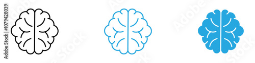 Brain Icon Set Vector illustration in black