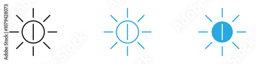 Brightness Icon Set Vector illustration in black