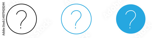 Doubts Button Icon Set Vector illustration in black
