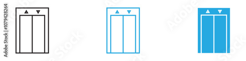 Elevator Icon Set Vector illustration in black
