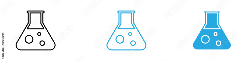 Flask Icon Set Vector illustration in black Flask Icon Set Vector illustration in black