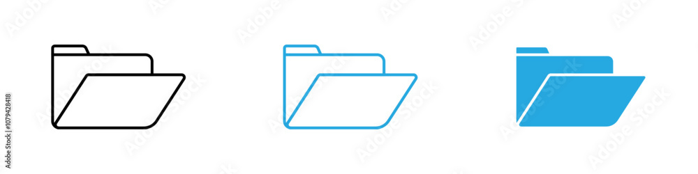 Folder Icon Set Vector illustration in black Folder Icon Set Vector illustration in black