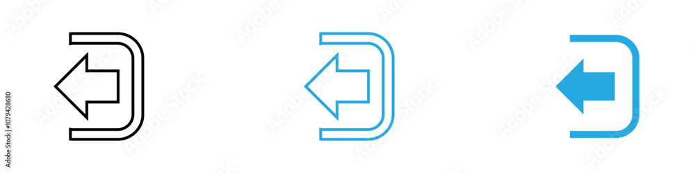 Log Out Icon Set Vector illustration in black Log Out Icon Set Vector illustration in black