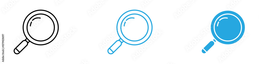 Loupe Icon Set Vector illustration in black Loupe Icon Set Vector illustration in black