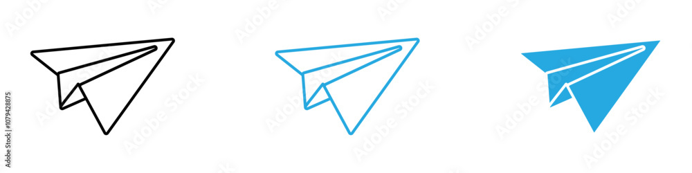 Paper Plane Icon Set Vector illustration in black Paper Plane Icon Set Vector illustration in black