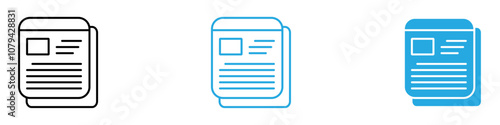 Newspaper Icon Set Vector illustration in black