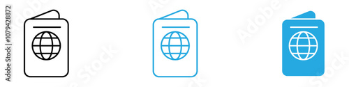 Passport Icon Set Vector illustration in black