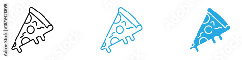 Pizza Icon Set Vector illustration in black