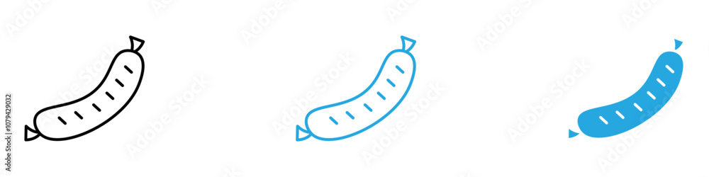 Sausage Icon Set Vector illustration in black Sausage Icon Set Vector illustration in black