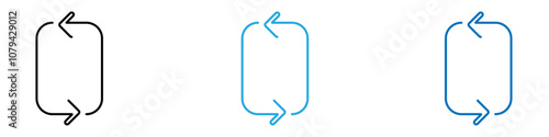 Repeat Icon Set Vector illustration in black