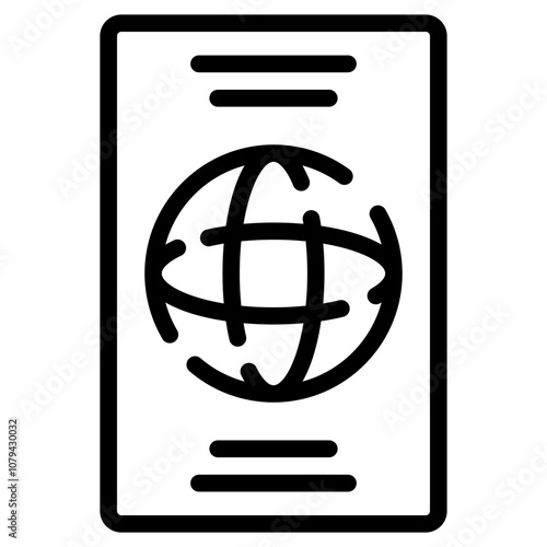 Minimalist Line Art Passport Icon