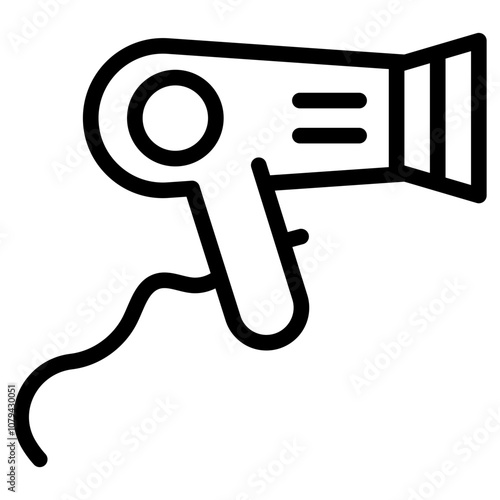 Minimalist Line Art Hairdryer Icon