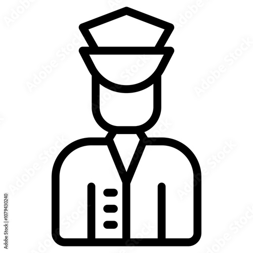 Minimalist Line Art Doorman Icon