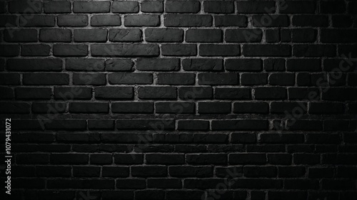 black brick wall  dark background for design 