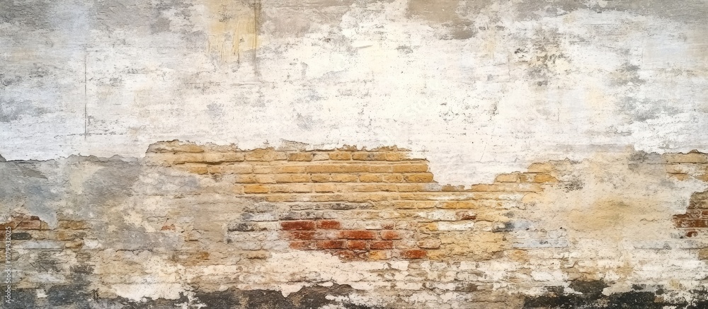 Fototapeta premium Rustic old brick wall with overlapping textures ideal for vintage themed design projects