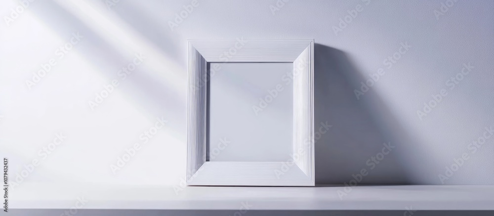 Photo frame elegantly placed on a table against a clean white background perfect for showcasing memories