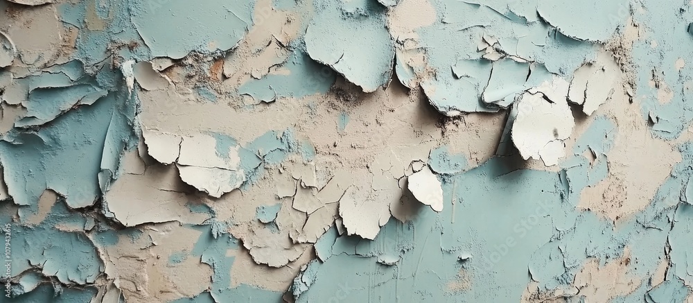 Peeling paint on a weathered wall with grime showcasing urban decay Peeling paint on a weathered wall with grime showcasing urban decay