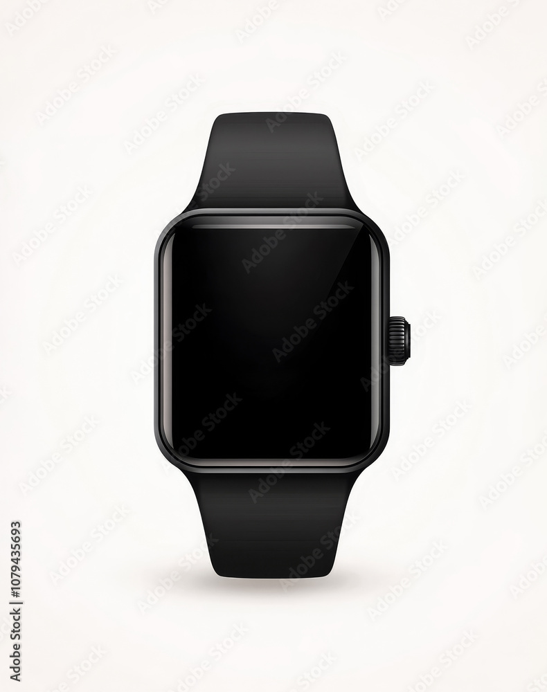 Electronic Smart Watch with blank screen isolated on white background. Electronic Smart Watch with blank screen isolated on white background.