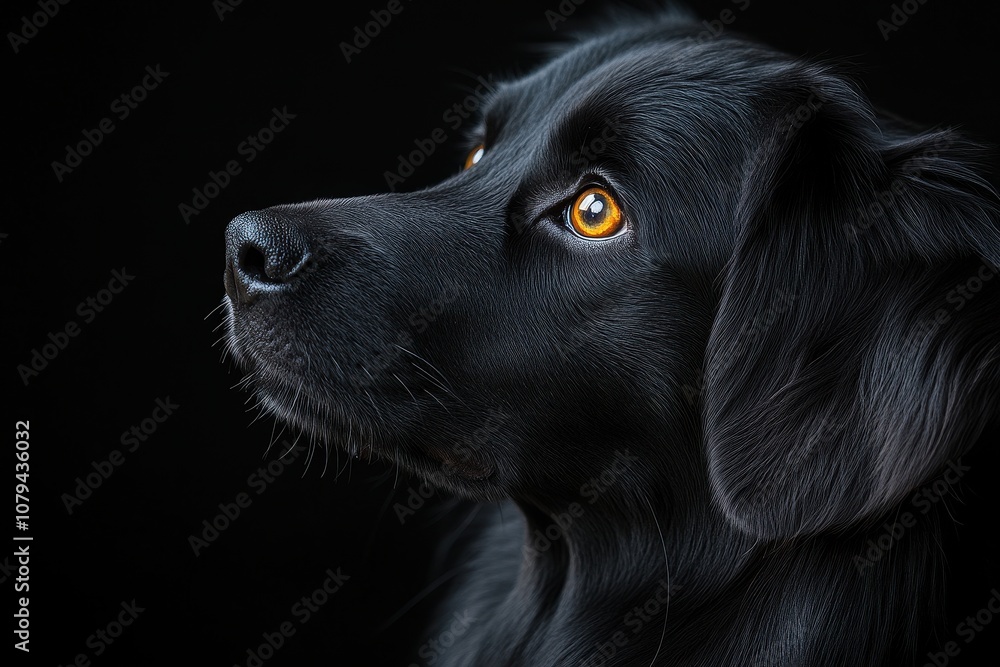 Black dog with bright eyes looking up. Perfect for pet, animal, or companionship themes. Black dog with bright eyes looking up. Perfect for pet, animal, or companionship themes.