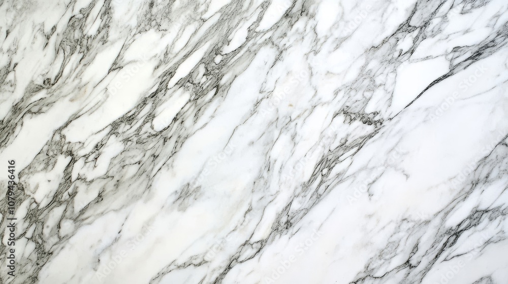 Fototapeta premium White Marble Texture with Grey Veins, Abstract Background , Texture, Marble
