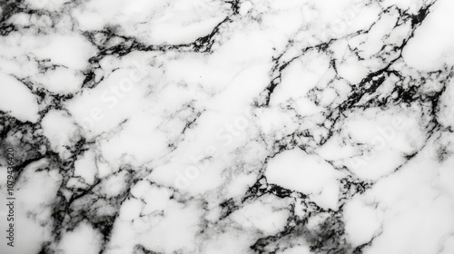 White Marble Texture with Black Veins, Natural Stone Background, Texture, Marble