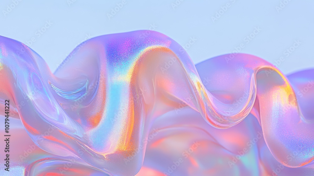 Fototapeta premium abstract soft focus background, made of translucent wavy shapes resembling gel, with copy space.