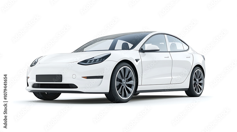 A sleek, modern electric car in white, showcasing its aerodynamic design and advanced features. A sleek, modern electric car in white, showcasing its aerodynamic design and advanced features.