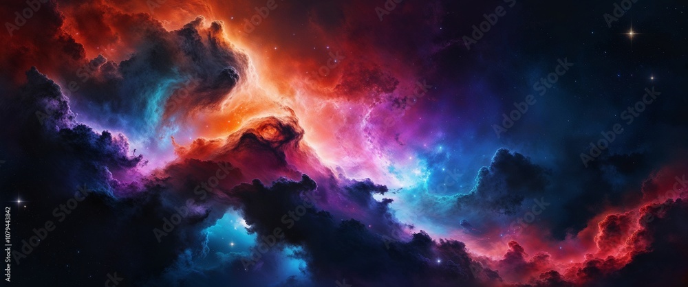 vibrant and colorful nebula in outer space. vibrant and colorful nebula in outer space.