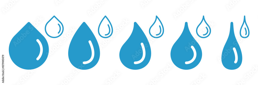various water droplets icon various water droplets icon