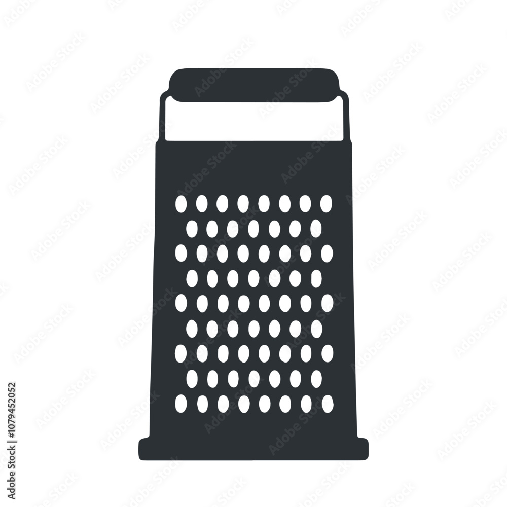 Gray hand drawing outline flat vector illustration of one grater isolated on a white background Gray hand drawing outline flat vector illustration of one grater isolated on a white background