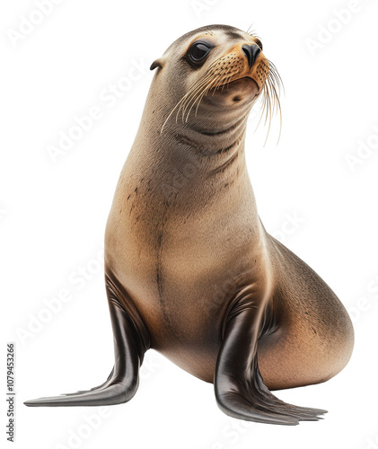 PNG A curious sea lion resting on a rock at the harbor