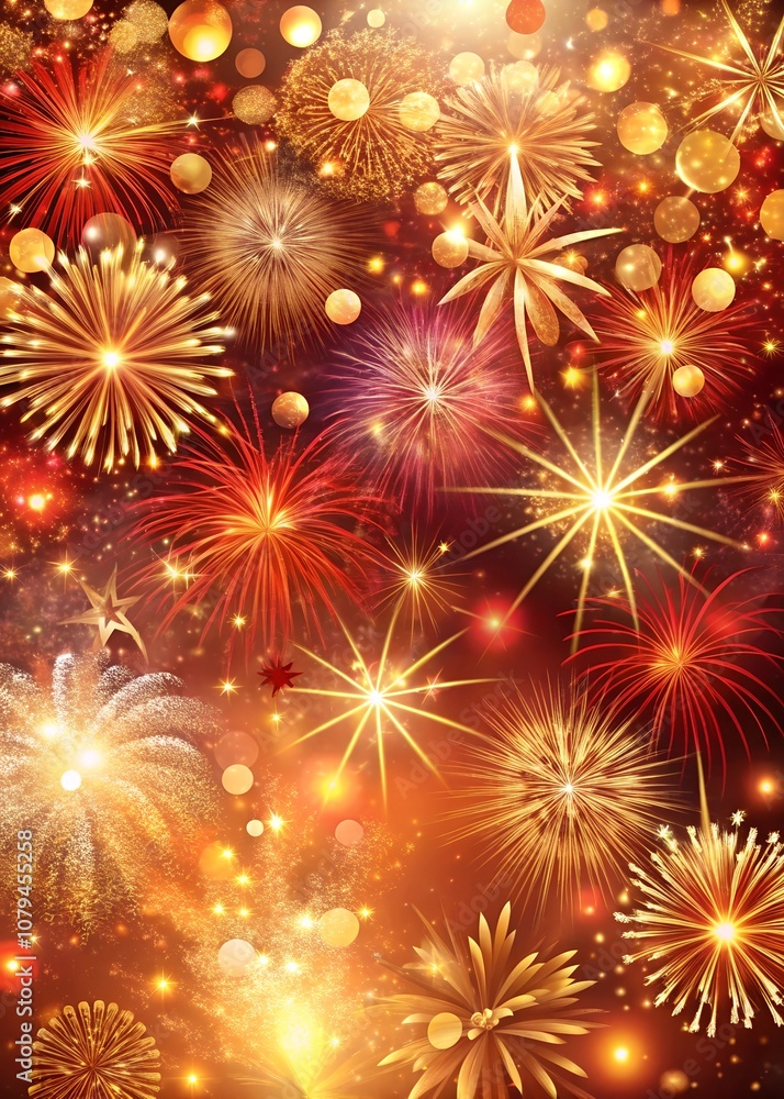 Naklejka premium background with fireworks