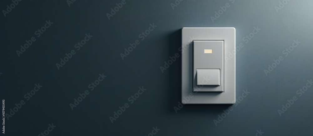 White Light Switch on a Blue Wall White Light Switch on a Blue Wall