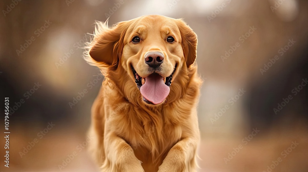 Golden Retriever Running Towards the Camera Golden Retriever Running Towards the Camera
