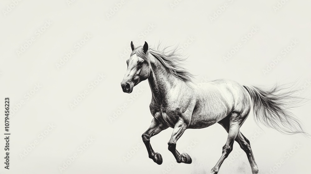 Obraz premium White Horse Running