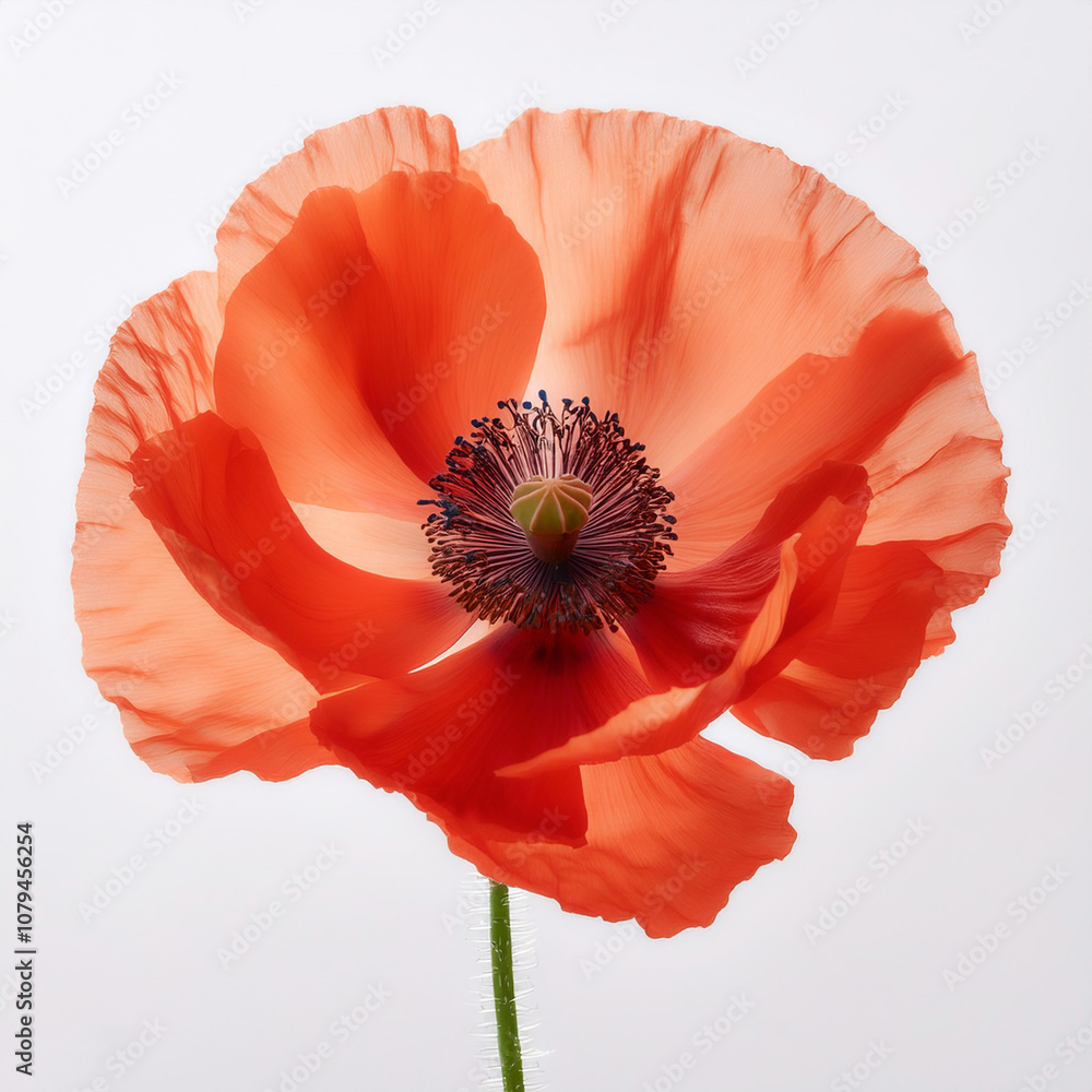 Fresh Poppy flower isolated white Fresh Poppy flower isolated white