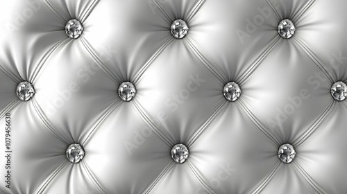 Elegant 3D Render of Diamond-Studded White Upholstery, Luxurious Texture Background Image