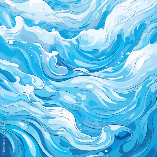 Blue Water Texture Vector Illustration for Designs